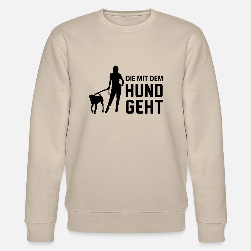 die_mit_dem_hund_geht - Stanley/Stella Unisex Bio-Sweatshirt CHANGER  - Beige