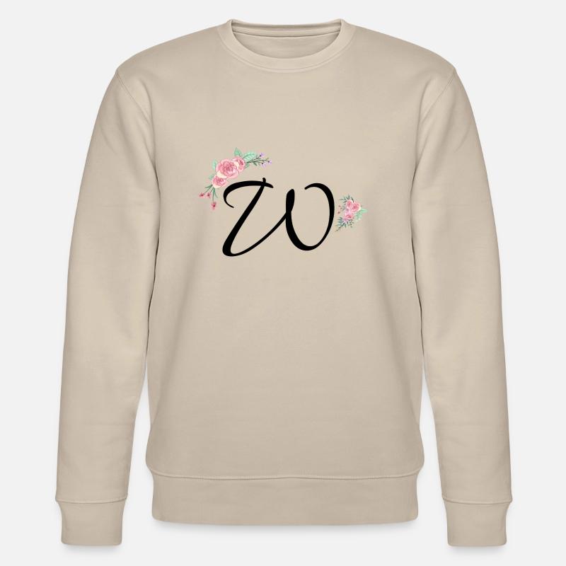 Buchstabe w Blumen - Stanley/Stella Unisex Bio-Sweatshirt CHANGER  - Beige