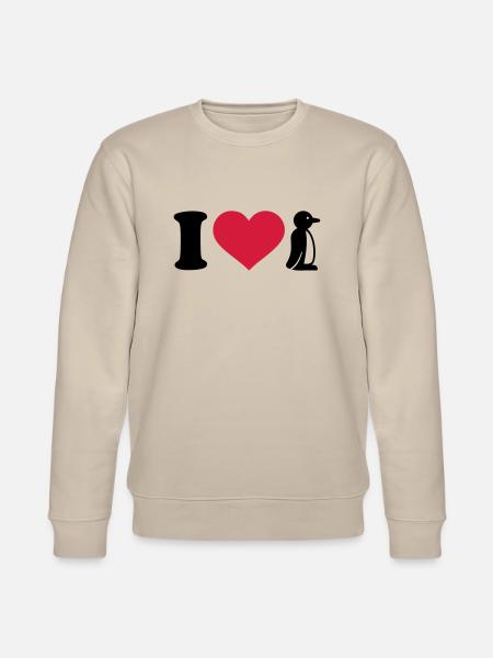 I love Penguin - Stanley/Stella CHANGER Unisex Organic Sweatshirt - beige