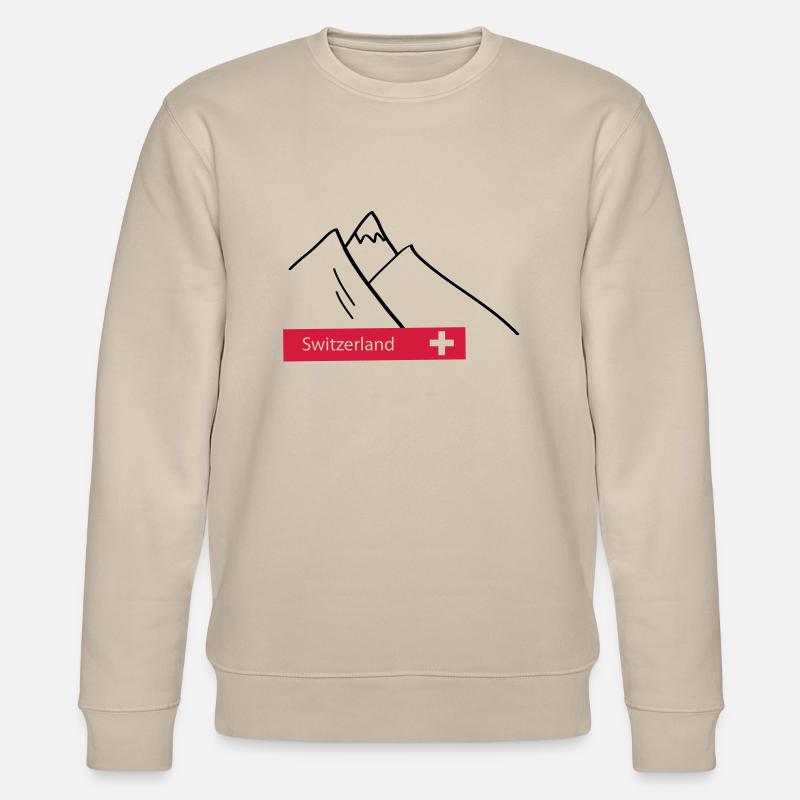 Schweiz Switzerland Berge Alpen - Stanley/Stella Unisex Bio-Sweatshirt CHANGER  - Beige