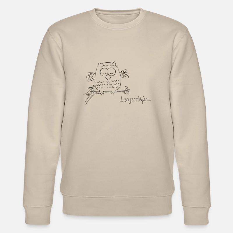 Langschläfer, Eule - Stanley/Stella Unisex Bio-Sweatshirt CHANGER  - Beige
