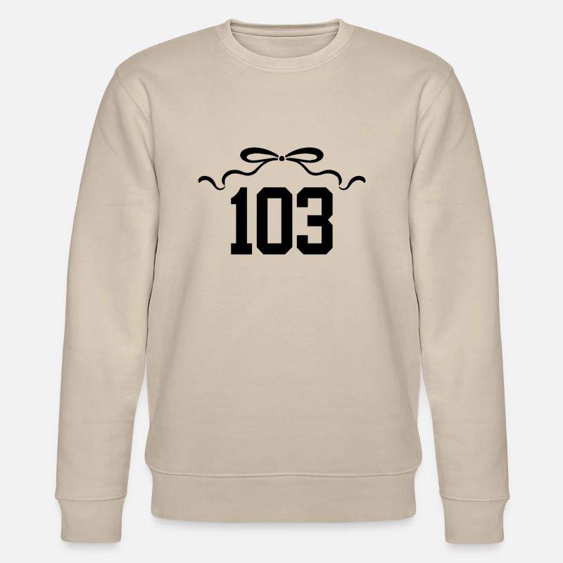 Numéro 103 noeud - 103e anniversaire - Sweat bio CHANGER Stanley/Stella Unisexe - beige