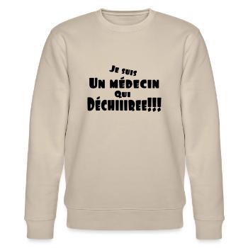 un médecin qui déchire - Sweat bio CHANGER Stanley/Stella Unisexe - beige - Devant - Nik (191cm) & Marisol (170cm)