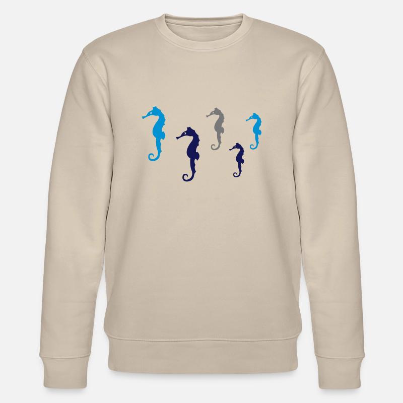 seepferdchen_silhouette_02 - Stanley/Stella Unisex Bio-Sweatshirt CHANGER  - Beige