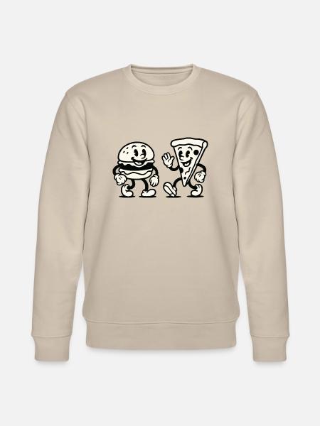 Burger Pizza Comic - Stanley/Stella CHANGER Unisex Organic Sweatshirt - beige