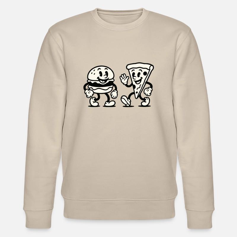 Burger Pizza Comic - Stanley/Stella CHANGER Unisex Organic Sweatshirt - beige