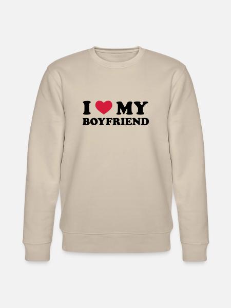 I Love My Boyfriend - Stanley/Stella økologisk unisex-sweatshirt CHANGER  - beige