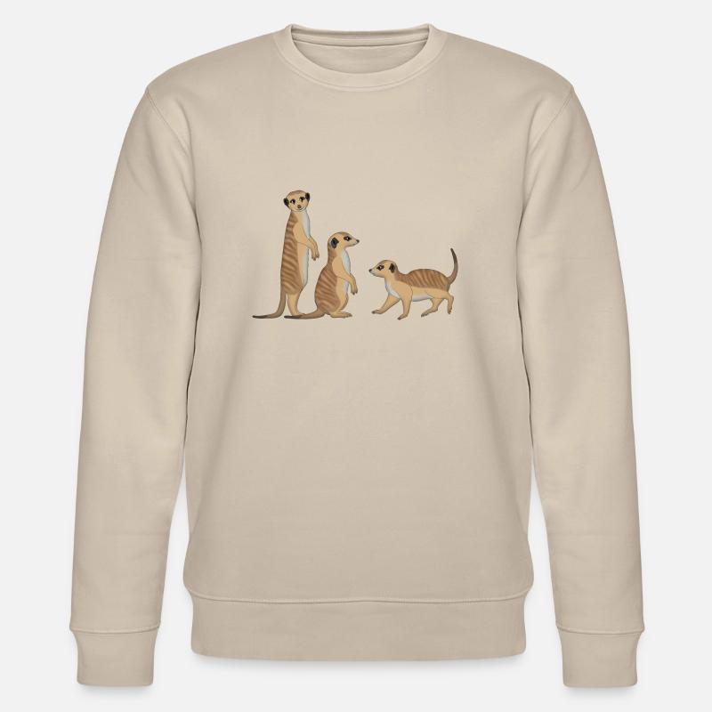 Erdmännchen drei - Stanley/Stella Unisex Bio-Sweatshirt CHANGER  - Beige