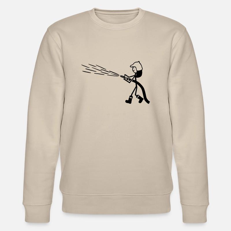 Feuerwehrmann mit Löschschlauch - Stanley/Stella Unisex Bio-Sweatshirt CHANGER  - Beige
