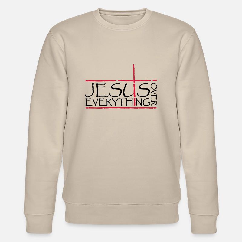 Jesus Over Everything - Stanley/Stella Unisex Bio-Sweatshirt CHANGER  - Beige