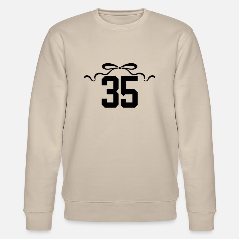 Numéro 35 noeud - 35e anniversaire - Sweat bio CHANGER Stanley/Stella Unisexe - beige