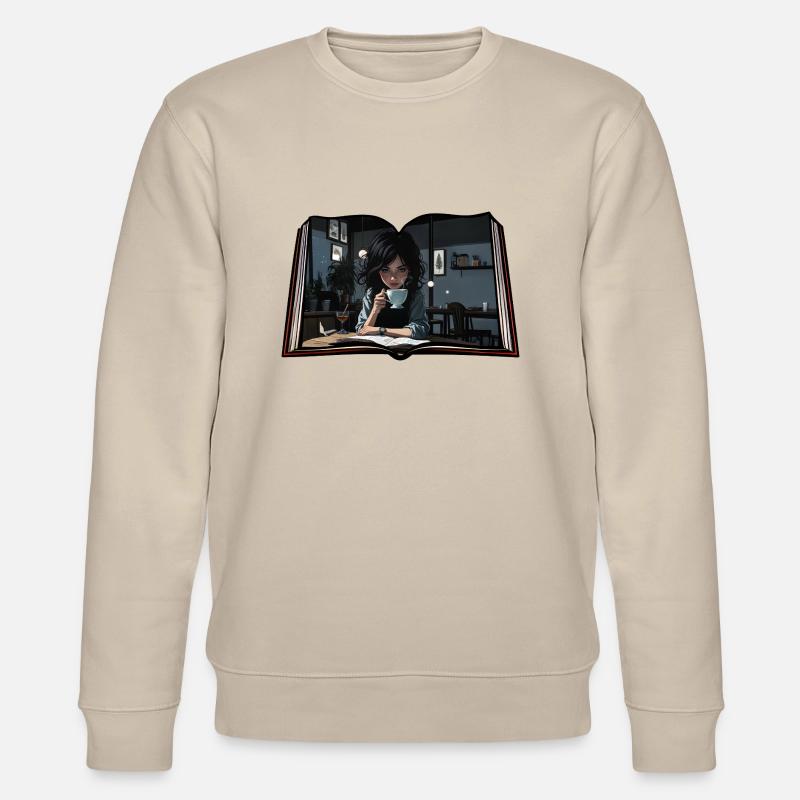 Buch zum Kaffee lesen - Stanley/Stella Unisex Bio-Sweatshirt CHANGER  - Beige