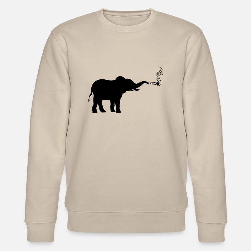 Joint Weed Smoking Elephant - Sweat bio CHANGER Stanley/Stella Unisexe - beige
