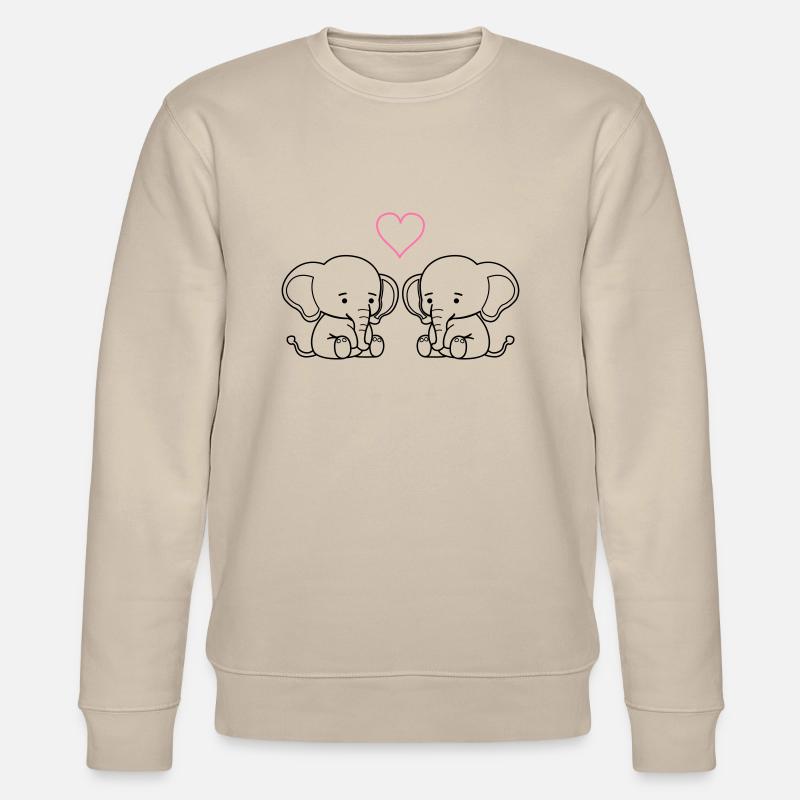 elephant love - Stanley/Stella Unisex Bio-Sweatshirt CHANGER  - Beige