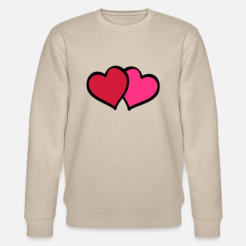 hearts comic - Stanley/Stella Unisex Bio-Sweatshirt CHANGER  - Beige