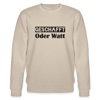 Motivation DONE or Watt - Stanley/Stella CHANGER Unisex Organic Sweatshirt - beige - Front - Nik (191cm) & Marisol (170cm)