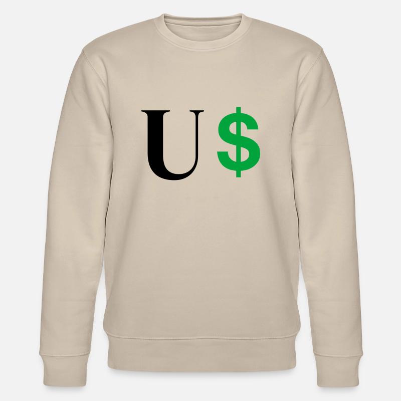 Buchstabe u Dollar - Stanley/Stella Unisex Bio-Sweatshirt CHANGER  - Beige