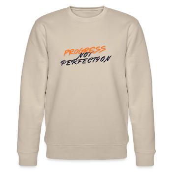 Progress not perfection! - Stanley/Stella CHANGER Unisex Organic Sweatshirt - beige - Front - Nik (191cm) & Marisol (170cm)