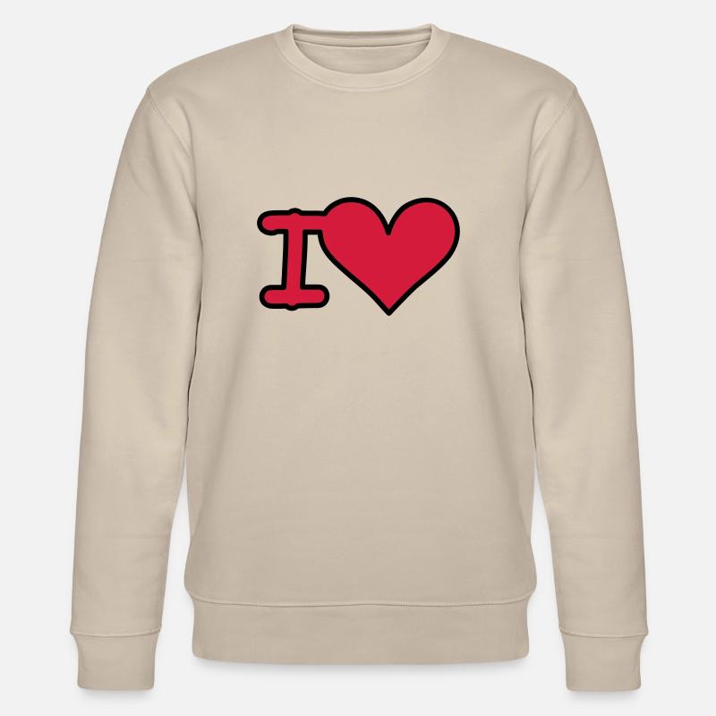 i love - Stanley/Stella Unisex Bio-Sweatshirt CHANGER  - Beige