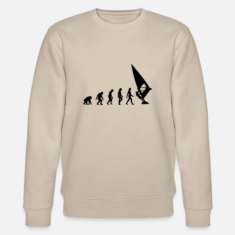 Die Evolution von Windsurfing - Stanley/Stella Unisex Bio-Sweatshirt CHANGER  - Beige