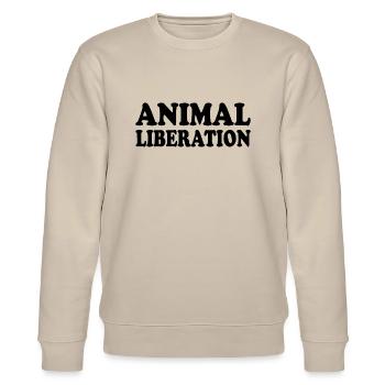 Animal liberation - Stanley/Stella Unisex Bio-Sweatshirt CHANGER  - Beige - Vorne - Nik (191cm) & Marisol (170cm)