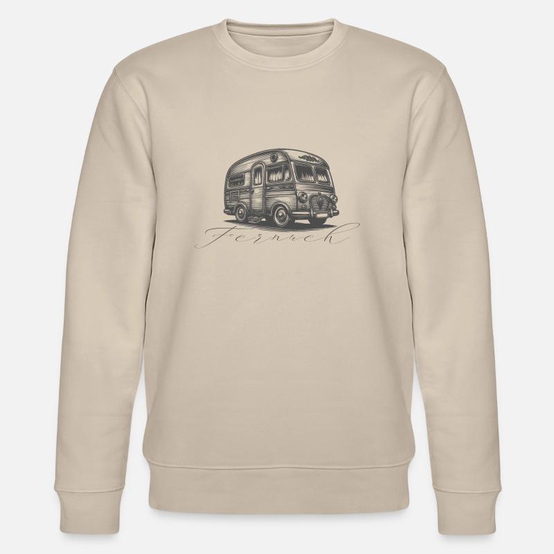 Retro Campervan "Fernweh" - Stanley/Stella Unisex Bio-Sweatshirt CHANGER  - Beige