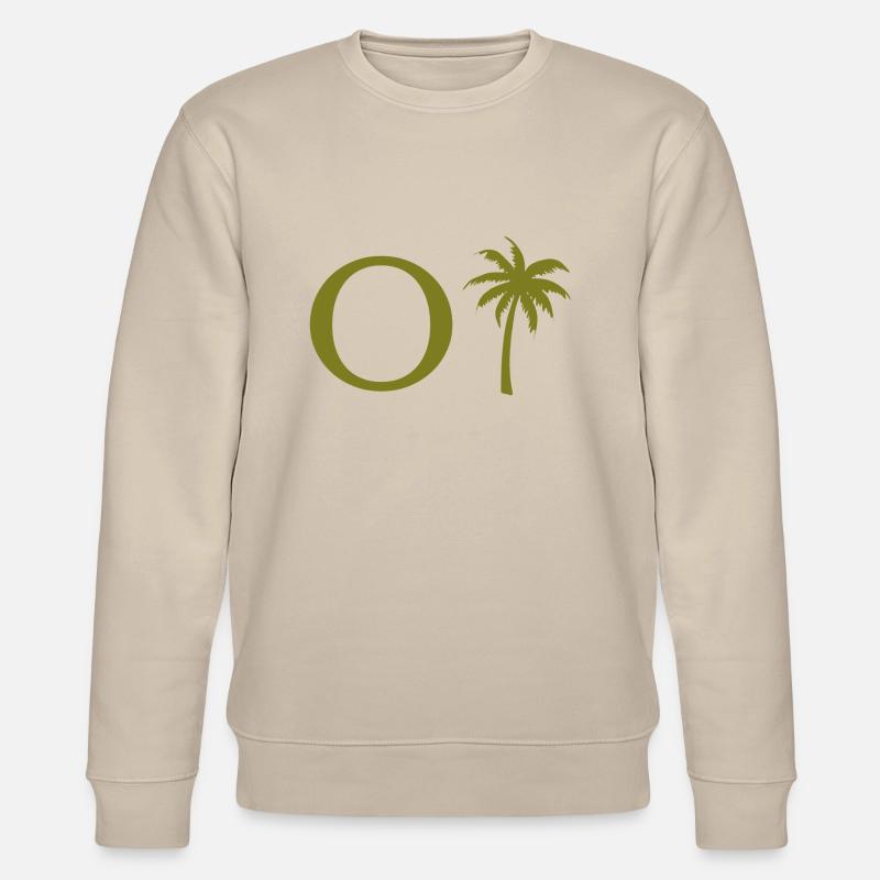 Lettre o vert Palm - Sweat bio CHANGER Stanley/Stella Unisexe - beige