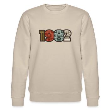 1982 rétro vintage - Sweat bio CHANGER Stanley/Stella Unisexe - beige - Devant - Nik (191cm) & Marisol (170cm)
