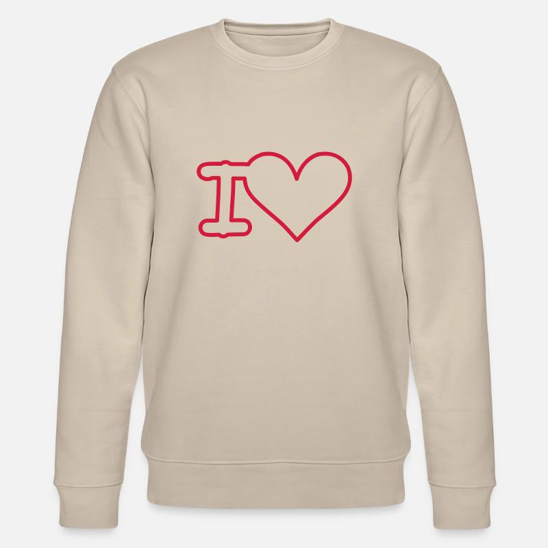 i love - Stanley/Stella Unisex Bio-Sweatshirt CHANGER  - Beige