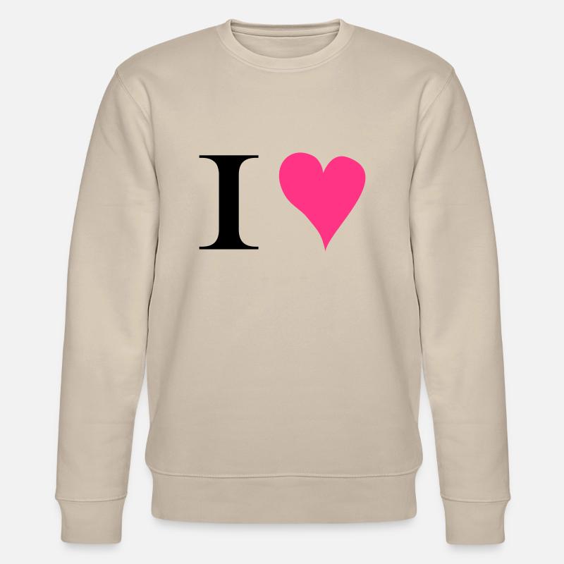 I love 2 - Stanley/Stella Unisex Bio-Sweatshirt CHANGER  - Beige