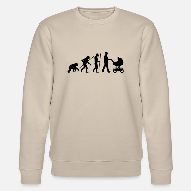 evolution_kinderwagen_mann_a_1c - Stanley/Stella Unisex Bio-Sweatshirt CHANGER  - Beige