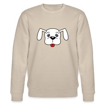 chien tirant la langue vilain chiot animal de compagnie - Sweat bio CHANGER Stanley/Stella Unisexe - beige - Devant - Nik (191cm) & Marisol (170cm)