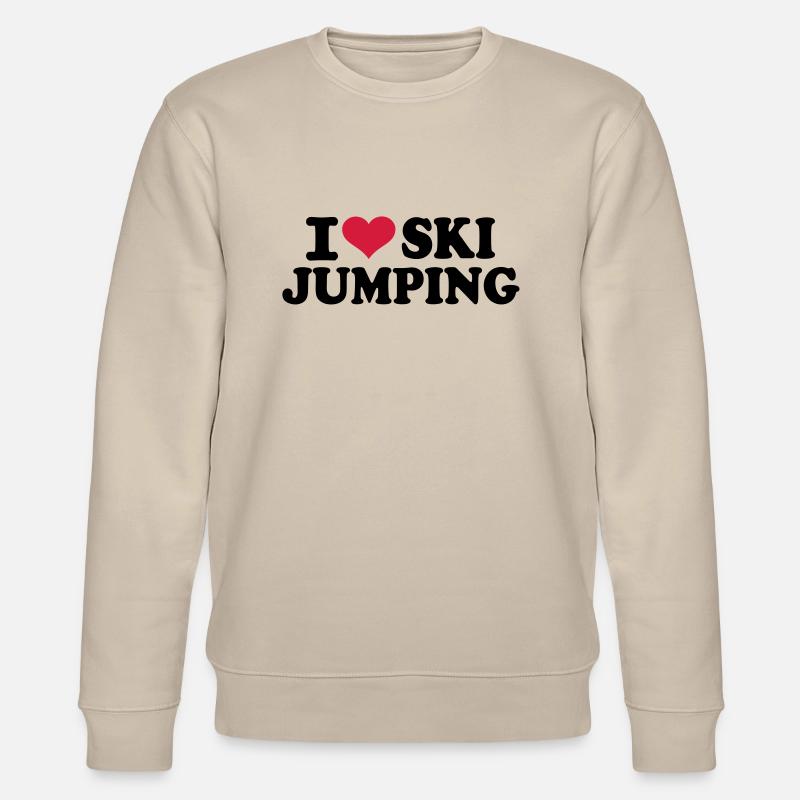 I love Ski Jumping - Stanley/Stella CHANGER Unisex Organic Sweatshirt - beige