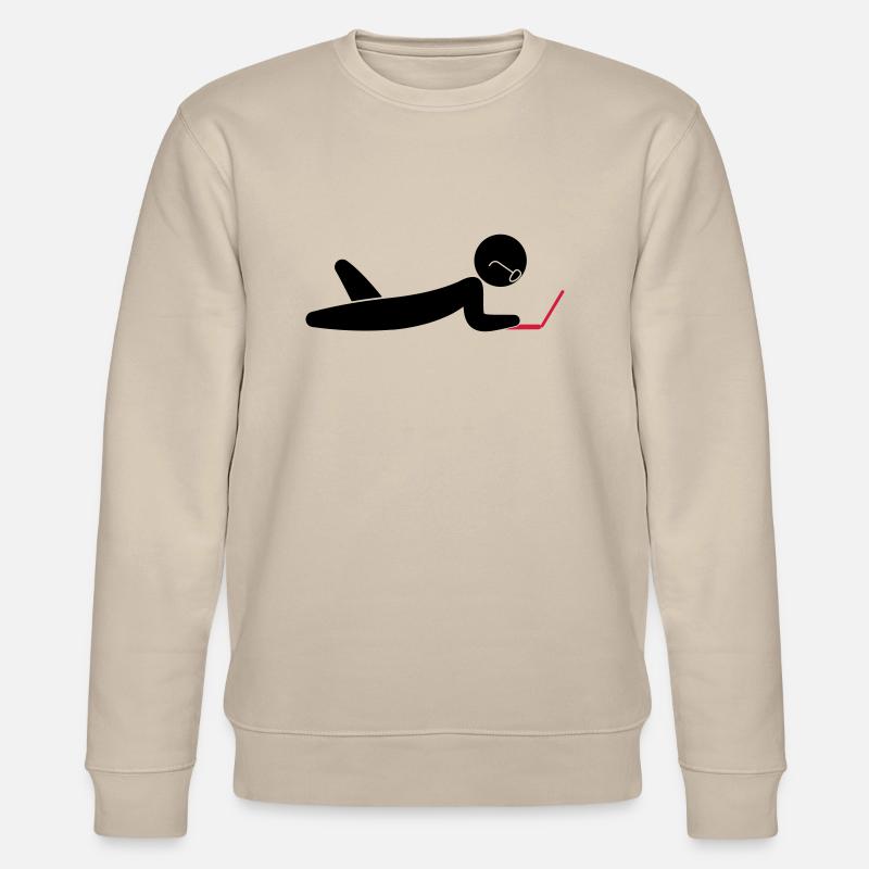 A programmer using a laptop - Stanley/Stella CHANGER Unisex Organic Sweatshirt - beige