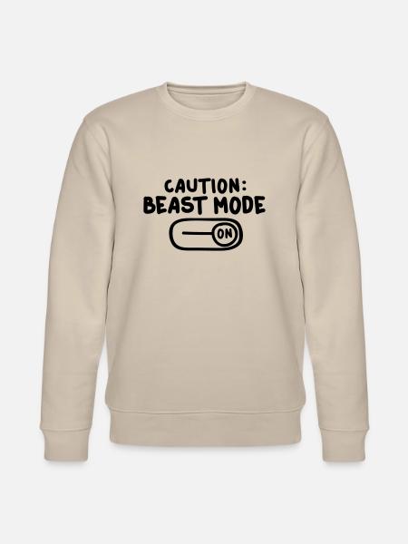 caution_beast_mode_1_f1 - Sweat bio CHANGER Stanley/Stella Unisexe - beige