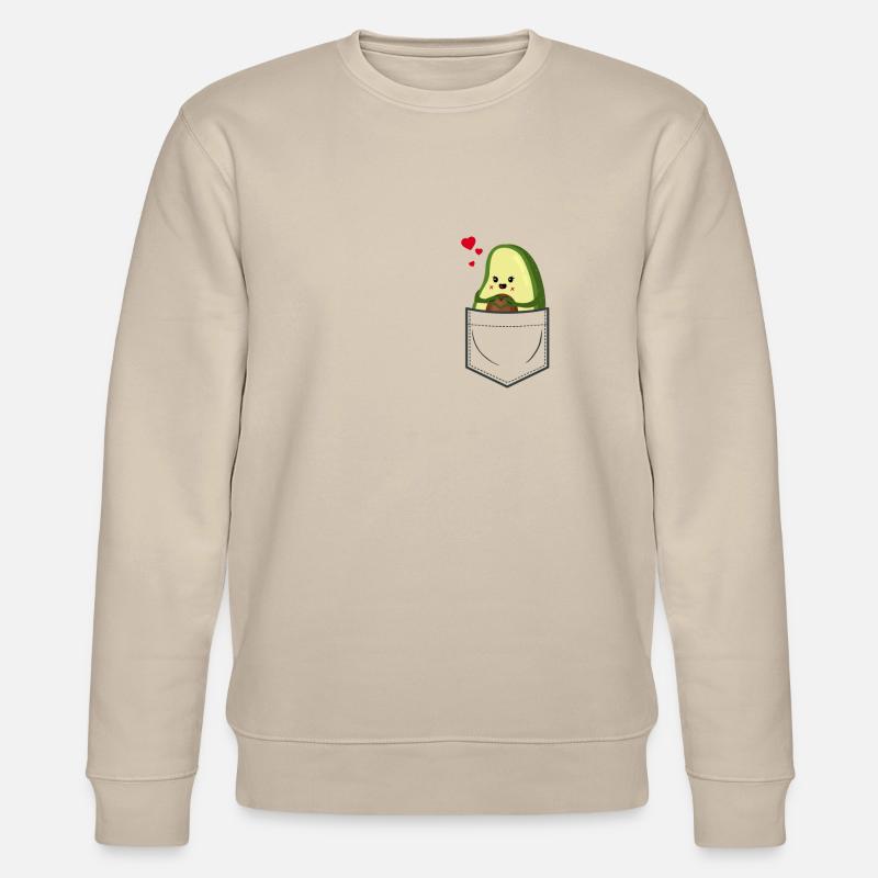 Avocado in Brusttasche - Stanley/Stella Unisex Bio-Sweatshirt CHANGER  - Beige
