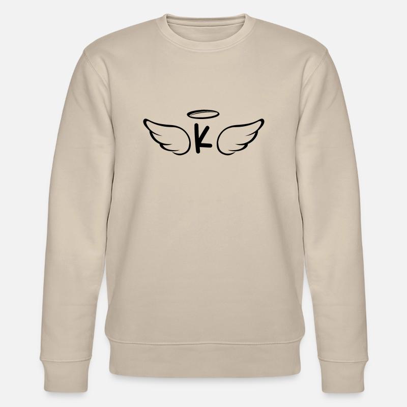 Buchstabe k Engelsflügel - Stanley/Stella Unisex Bio-Sweatshirt CHANGER  - Beige