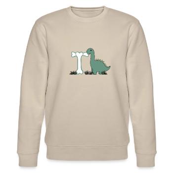 Buchstabe T - Stanley/Stella Unisex Bio-Sweatshirt CHANGER  - Beige - Vorne - Nik (191cm) & Marisol (170cm)