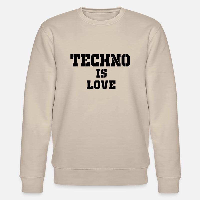 techno is love - Stanley/Stella CHANGER Unisex Organic Sweatshirt - beige