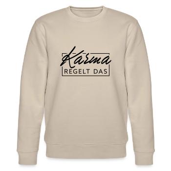 Karma regulates this - Stanley/Stella CHANGER Unisex Organic Sweatshirt - beige - Front - Nik (191cm) & Marisol (170cm)