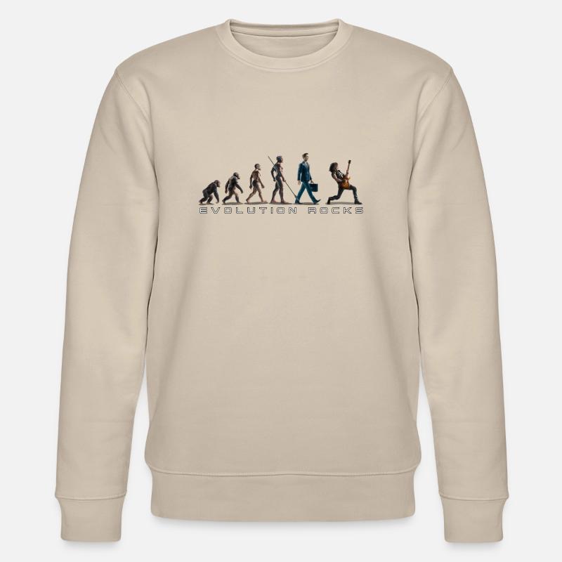 Evolution Guitar Player - Stanley/Stella CHANGER Unisex Organic Sweatshirt - beige