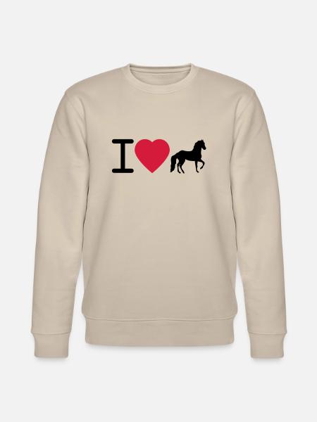 I Love Horses - Stanley/Stella CHANGER Unisex Organic Sweatshirt - beige