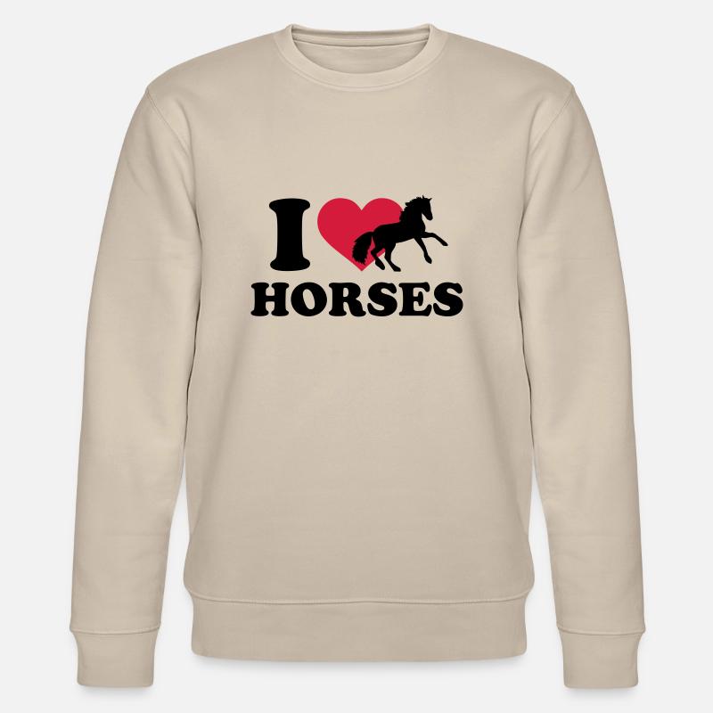 I love horses - Sweat bio CHANGER Stanley/Stella Unisexe - beige