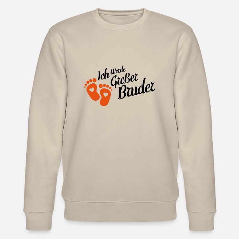 ich werde grosser bruder - Stanley/Stella Unisex Bio-Sweatshirt CHANGER  - Beige