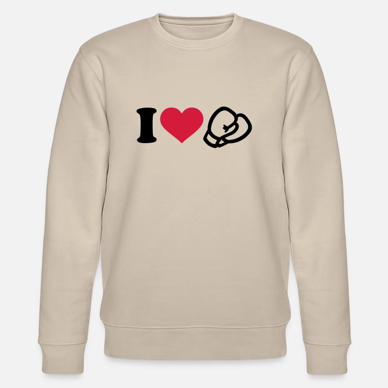 I love Boxe - Sweat bio CHANGER Stanley/Stella Unisexe - beige