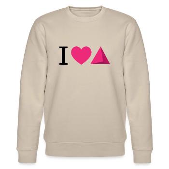 Ich liebe Geometrie.Valentinstag Valentinstag - Stanley/Stella Unisex Bio-Sweatshirt CHANGER  - Beige - Vorne - Nik (191cm) & Marisol (170cm)