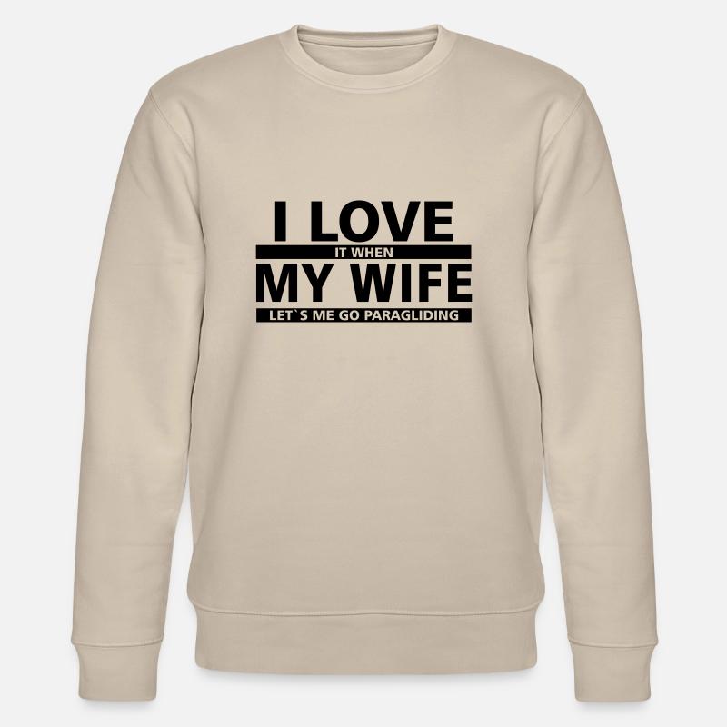 wife paragliding - Stanley/Stella Unisex Bio-Sweatshirt CHANGER - Beige