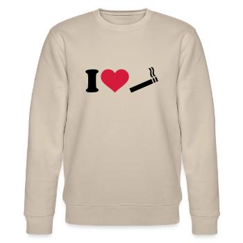 Zigarette - Stanley/Stella Unisex Bio-Sweatshirt CHANGER  - Beige - Vorne - Nik (191cm) & Marisol (170cm)
