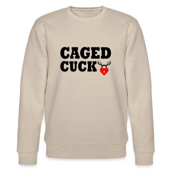 Cuckold caged cuck - Stanley/Stella CHANGER Unisex Organic Sweatshirt - beige - Front - Nik (191cm) & Marisol (170cm)