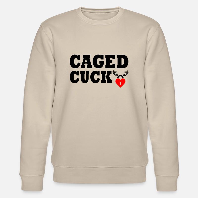 Cuckold caged cuck - Stanley/Stella Unisex Bio-Sweatshirt CHANGER  - Beige
